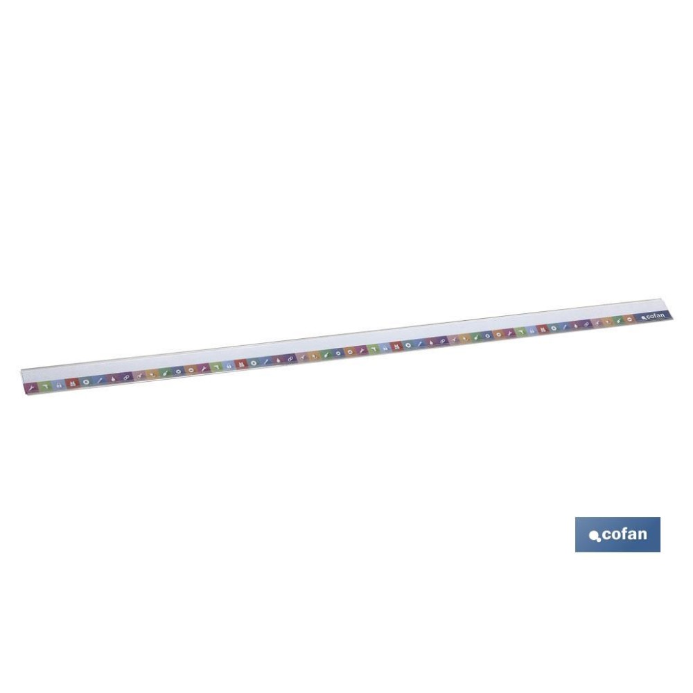 PORTAPRECIOS C/TIRA PARA BANDEJA 500 X 39 MM