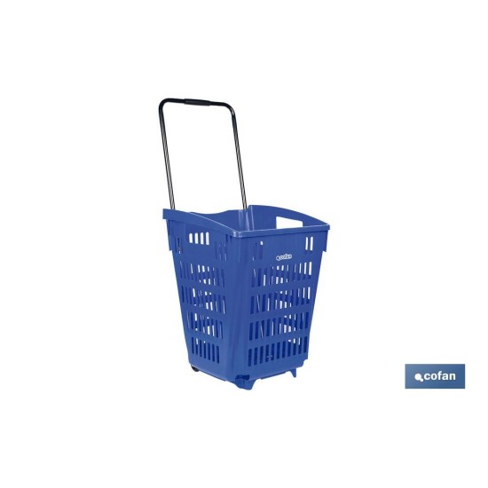 CESTA DE COMPRA CON RUEDAS Y ASA TELESCÓPICA 390X390X529 MM