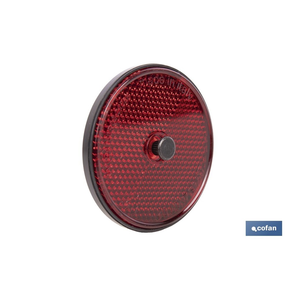 CATADIÓPTRICO REDONDO ROJO Ø 60 MM CON TORNILLO