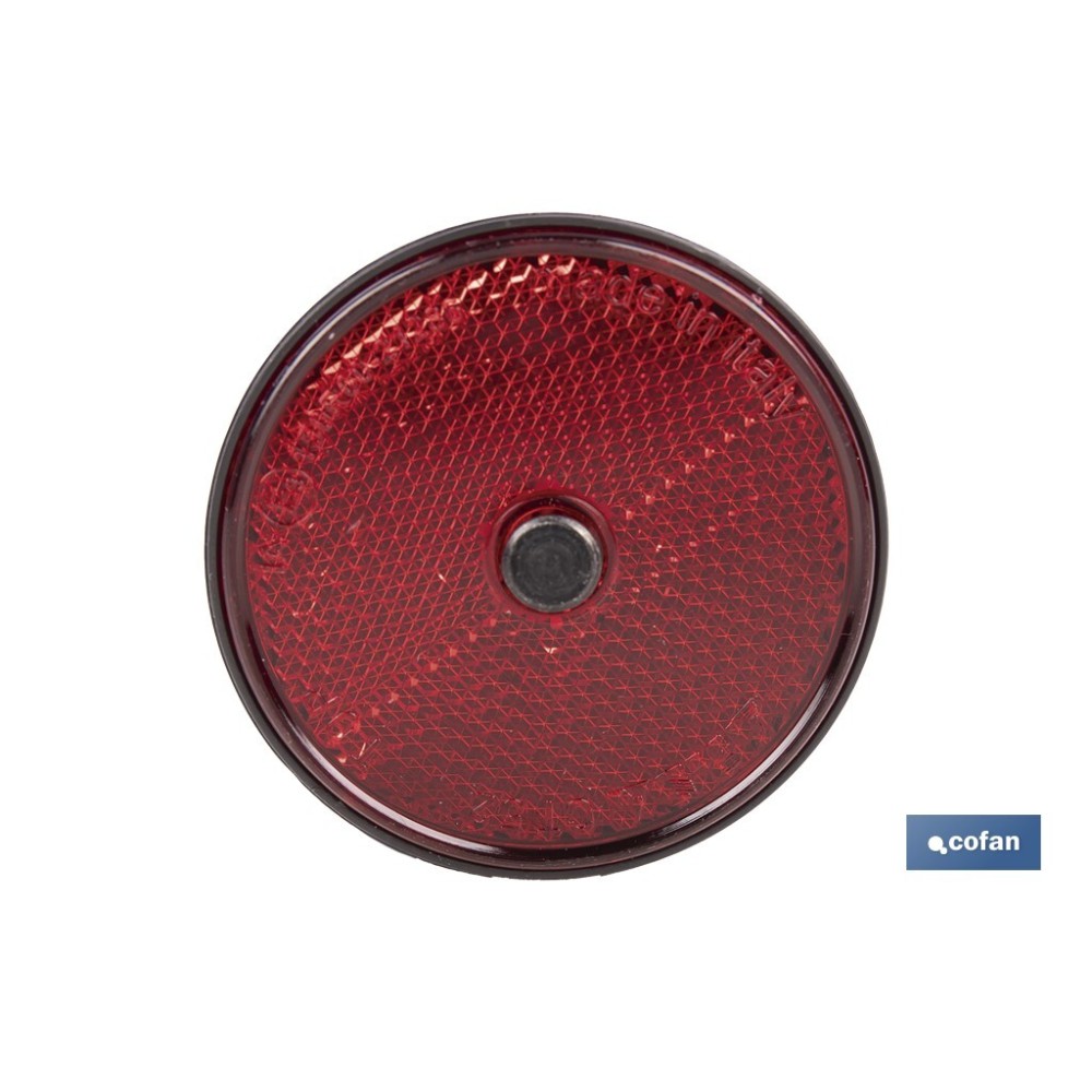 CATADIÓPTRICO REDONDO ROJO Ø 60 MM CON TORNILLO