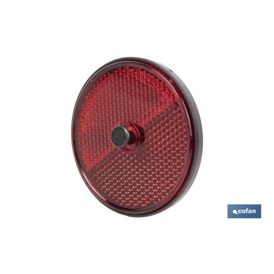 CATADIÓPTRICO REDONDO ROJO Ø 60 MM CON TORNILLO