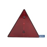 CATADIÓPTRICO TRIANGULAR ROJO 155 X 137 MM CON AGUJERO Y TORNILLOS