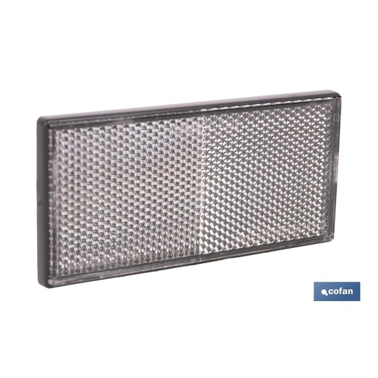 CATADIÓPTRICO RECTANGULAR BLANCO 106 X 50 MM ADHESIVO