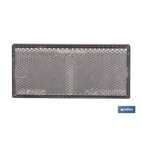 CATADIÓPTRICO RECTANGULAR BLANCO 106 X 50 MM ADHESIVO