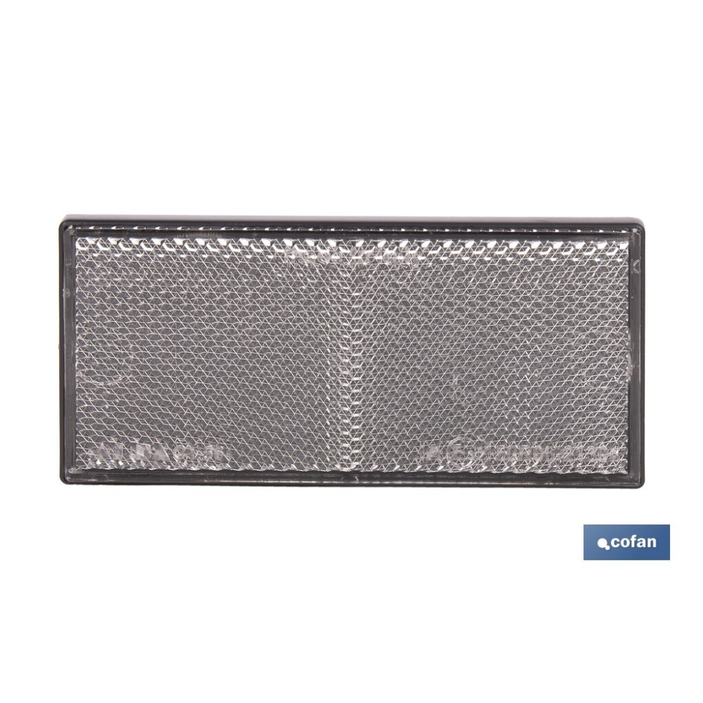 CATADIÓPTRICO RECTANGULAR BLANCO 106 X 50 MM ADHESIVO