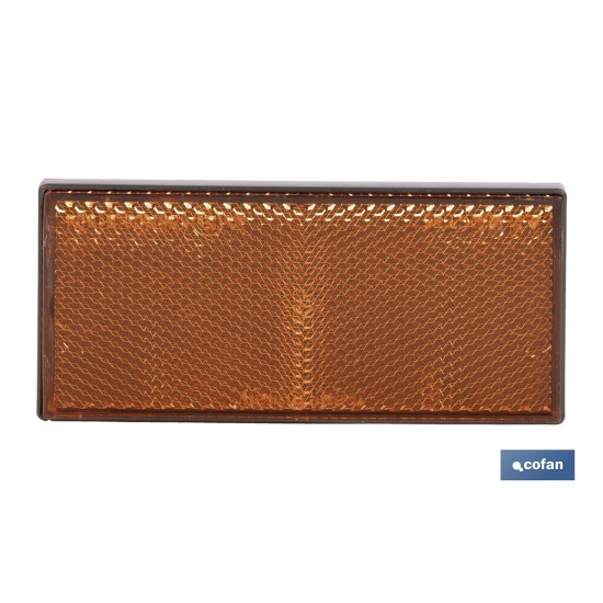 CATADIÓPTRICO RECTANGULAR ÁMBAR 106 X 50 MM ADHESIVO
