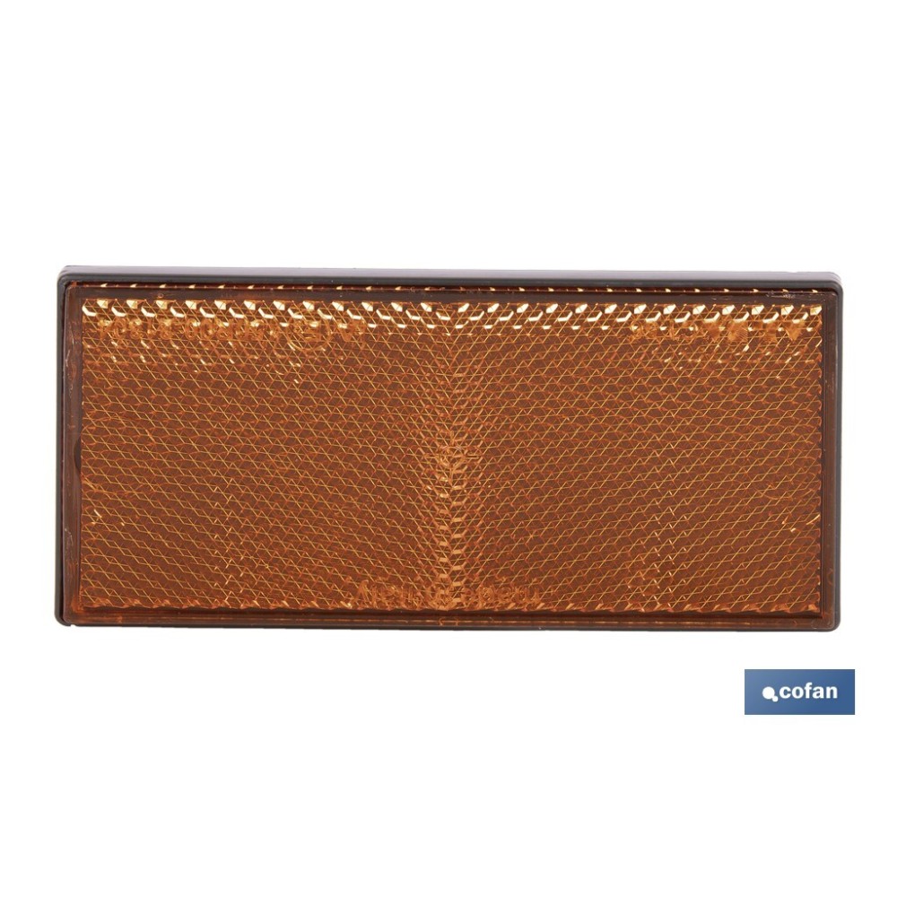 CATADIÓPTRICO RECTANGULAR ÁMBAR 106 X 50 MM ADHESIVO