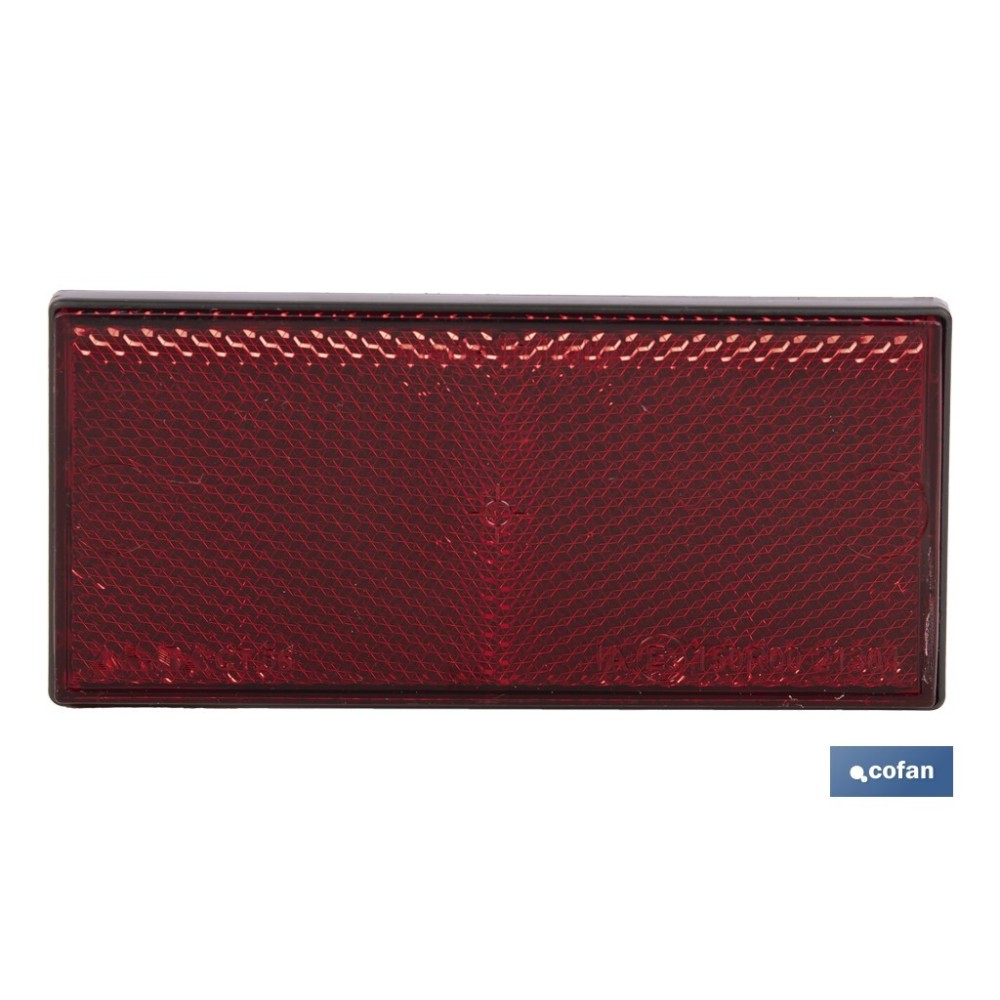 CATADIÓPTRICO RECTANGULAR ROJO 106 X 50 MM ADHESIVO
