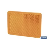 CATADIÓPTRICO RECTANGULAR ÁMBAR 56 X 39 MM CON ADHESIVO