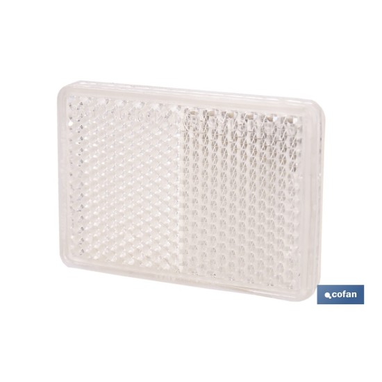 CATADIÓPTRICO RECTANGULAR BLANCO 56 X 39 MM CON ADHESIVO