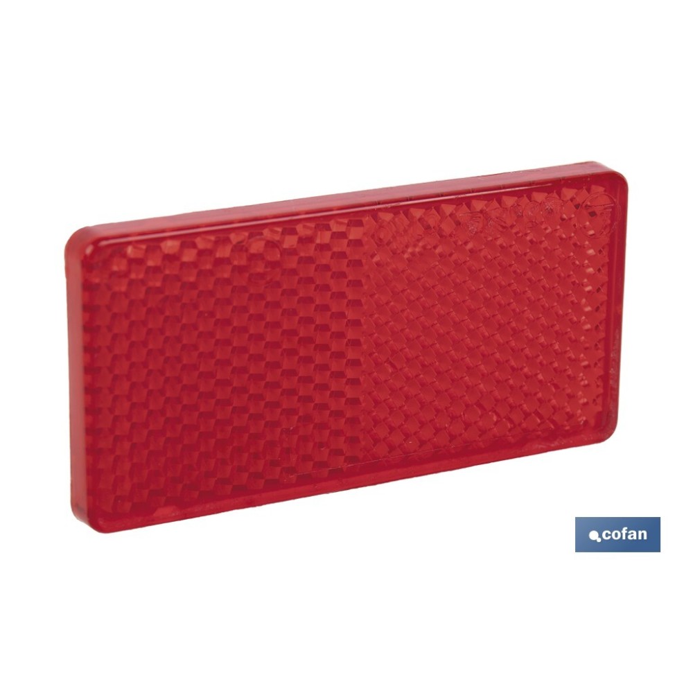 CATADIÓPTRICO RECTANGULAR ROJO 71 X 35 MM CON ADHESIVO