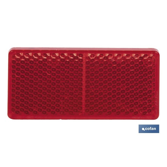 CATADIÓPTRICO RECTANGULAR ROJO 71 X 35 MM CON ADHESIVO