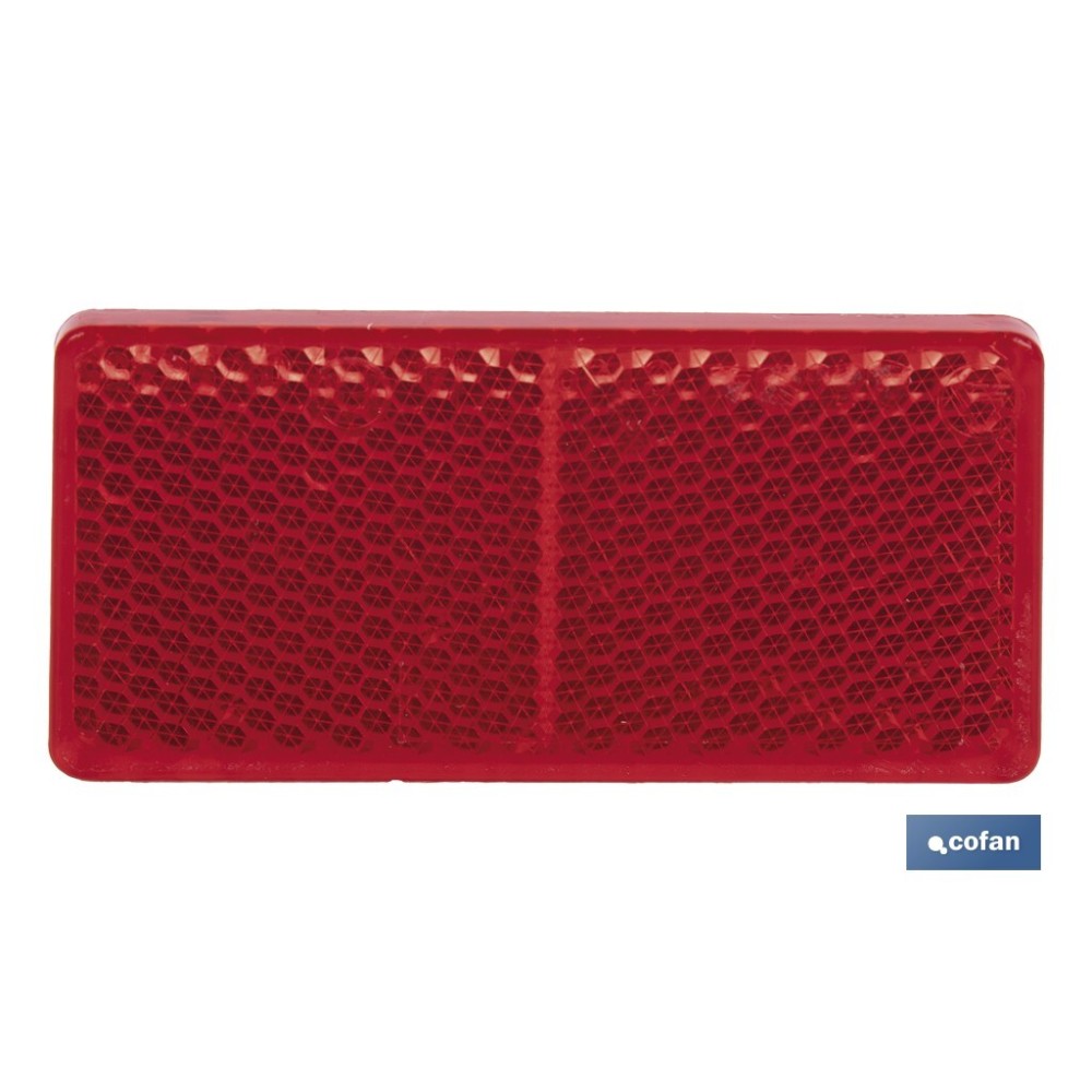 CATADIÓPTRICO RECTANGULAR ROJO 71 X 35 MM CON ADHESIVO