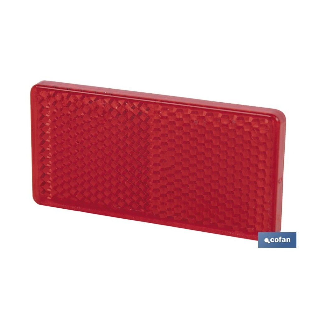 CATADIÓPTRICO RECTANGULAR ROJO 71 X 35 MM CON ADHESIVO