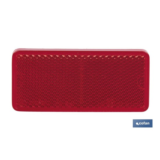 CATADIÓPTRICO RECTANGULAR ROJO 94 X 44 MM CON ADHESIVO
