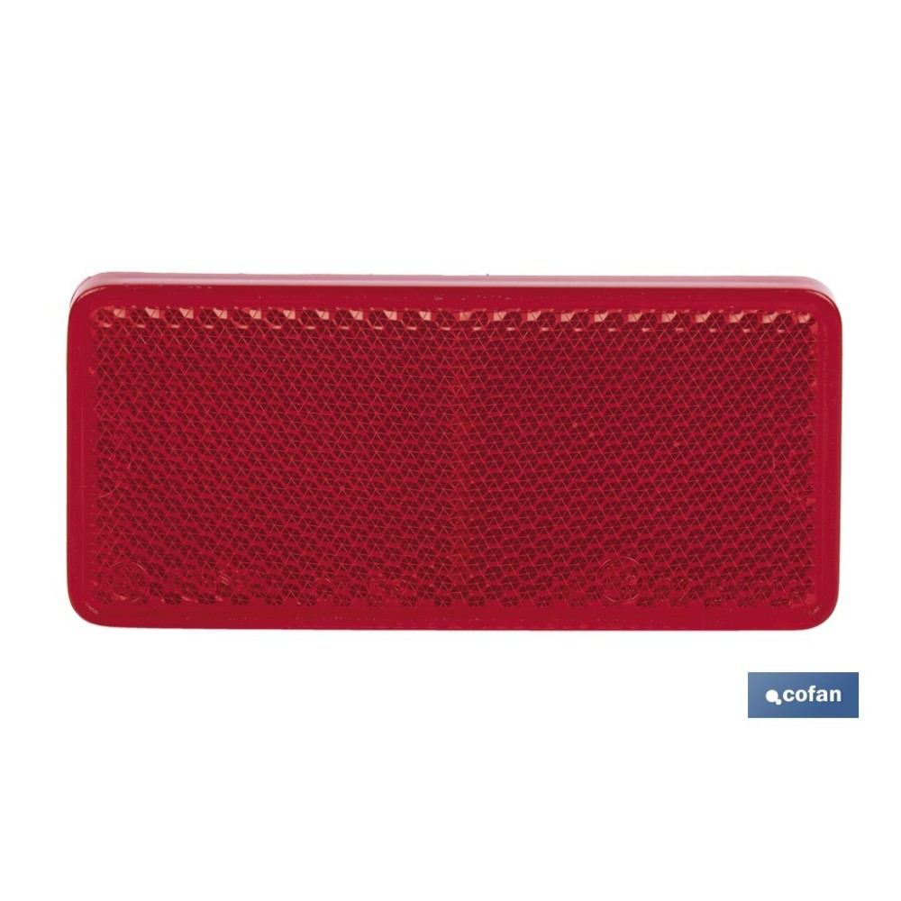 CATADIÓPTRICO RECTANGULAR ROJO 94 X 44 MM CON ADHESIVO