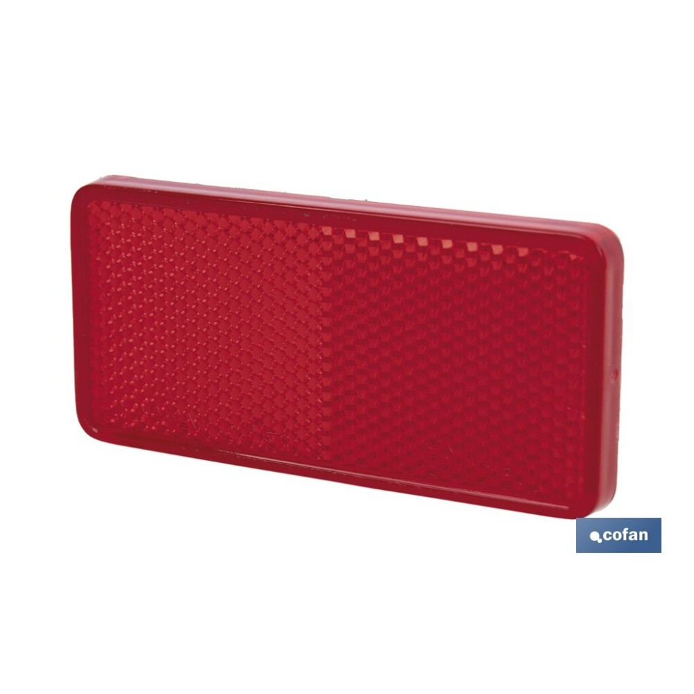 CATADIÓPTRICO RECTANGULAR ROJO 94 X 44 MM CON ADHESIVO