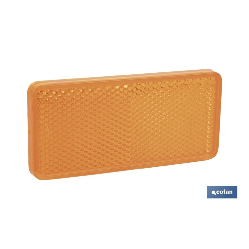 CATADIÓPTRICO RECTANGULAR ÁMBAR 94 X 44 MM CON ADHESIVO