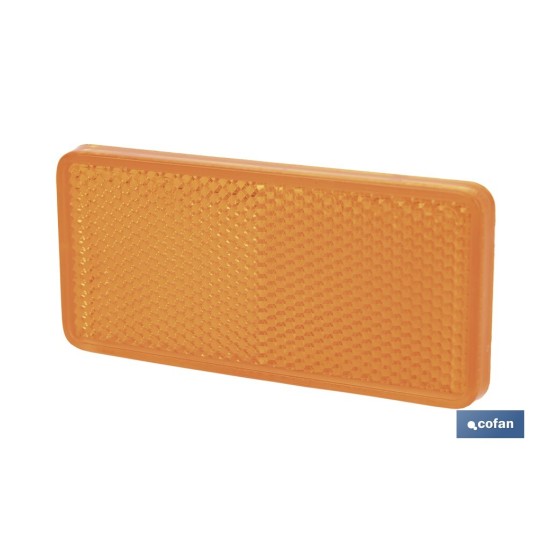 CATADIÓPTRICO RECTANGULAR ÁMBAR 94 X 44 MM CON ADHESIVO