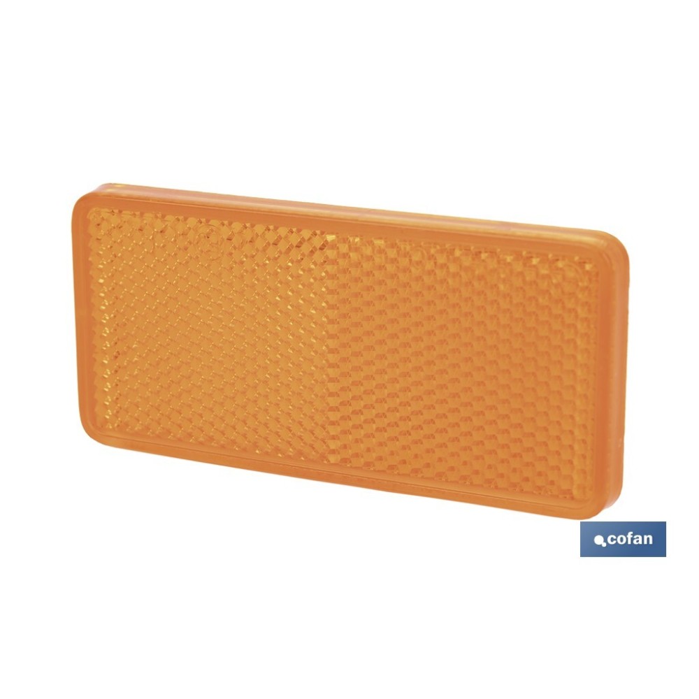 CATADIÓPTRICO RECTANGULAR ÁMBAR 94 X 44 MM CON ADHESIVO