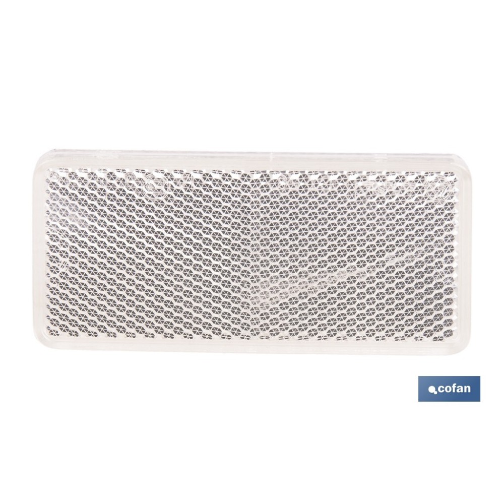 CATADIÓPTRICO RECTANGULAR BLANCO 94 X 44 MM CON ADHESIVO