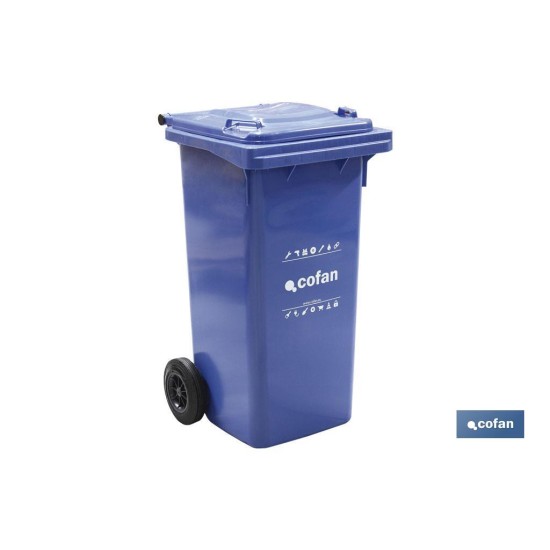 CONTENEDOR 2 RUEDAS 120 LITROS COLOR AZUL
