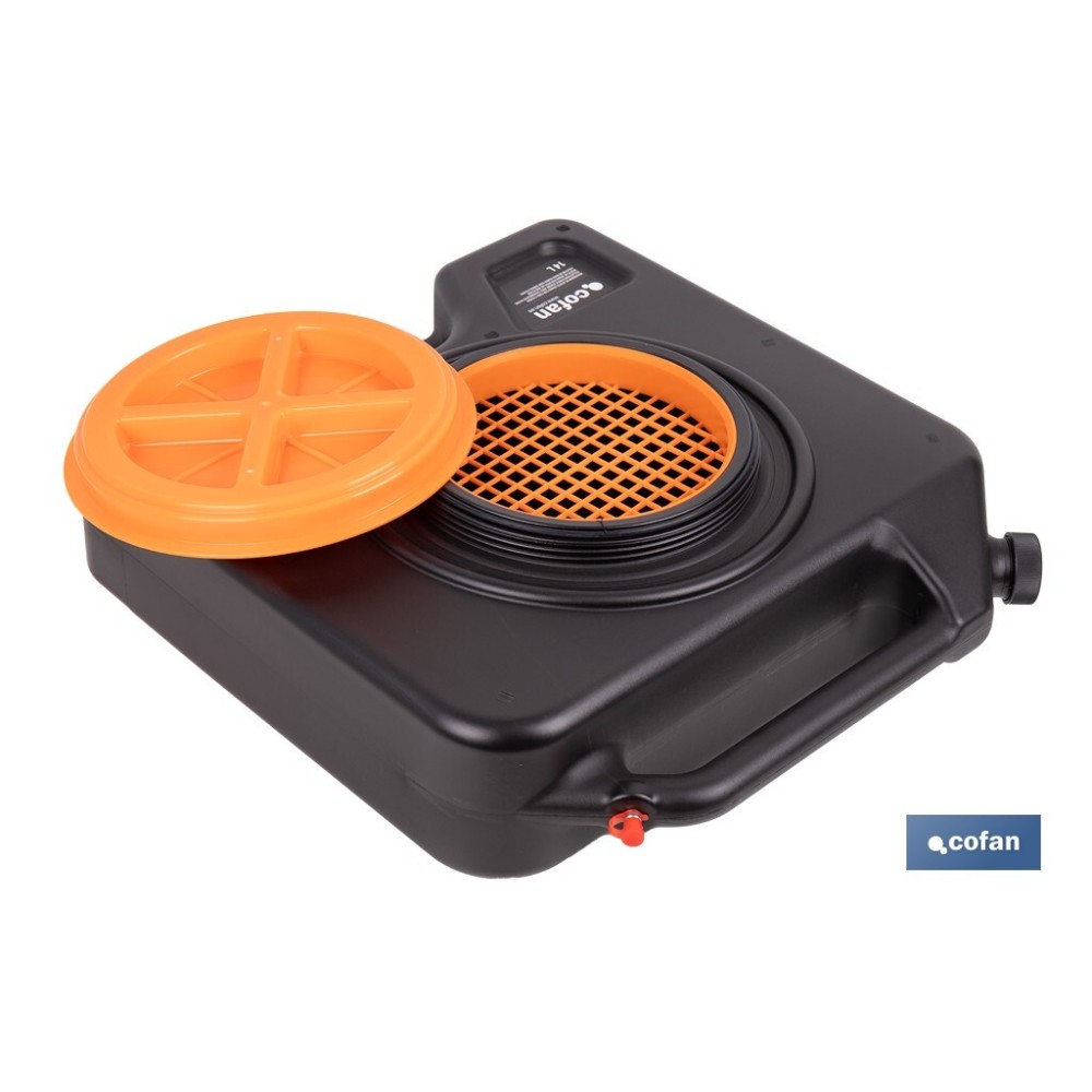 RECOGEDOR DE ACEITE USADO CON TAPA Y FILTRO 14 L