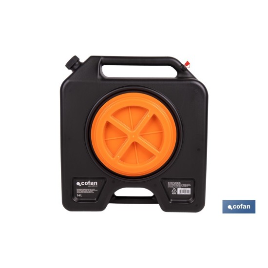 RECOGEDOR DE ACEITE USADO CON TAPA Y FILTRO 14 L