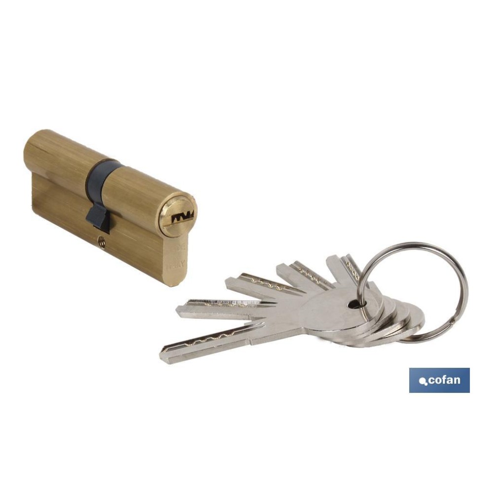 CILINDRO DE SEGURIDAD DE LATÓN 40/40 - LEVA LARGA