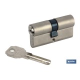 CILINDRO DE SEGURIDAD DE NÍQUEL PARA LLAVE NORMAL 30/30 - LEVA LARGA IGUALADOS AAA