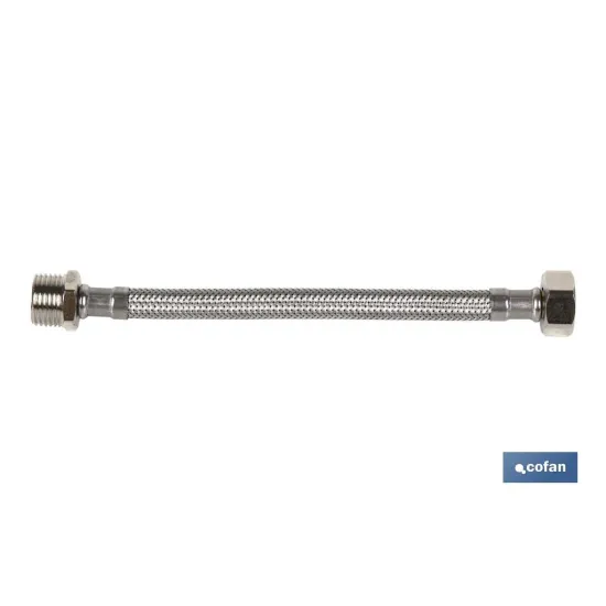 CONEXIÓN FLEXIBLE INOX M1/2-H3/8 20 CM. (PACK: 1 UDS) - Almacén de Ferretería Acor