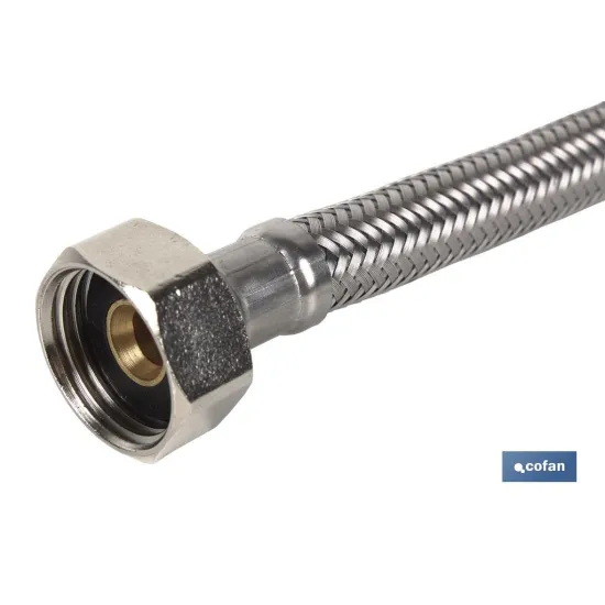 CONEXIÓN FLEXIBLE INOX H3/8- H3/8 20 CM. (PACK: 1 UDS) - Almacén de Ferretería Acor