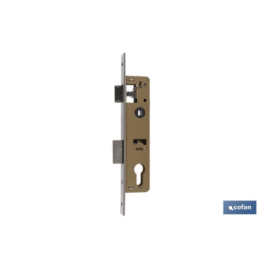 Cerradura Embutir+cerradero D85 E20 F22 Níquel (P/Metal)