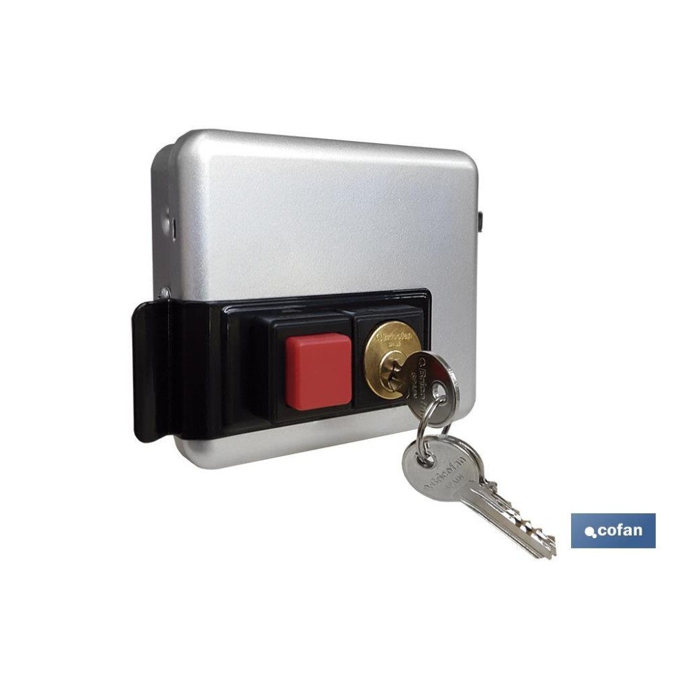 Cerradura eléctrica+cerradero C/ Pulsador- Derecha