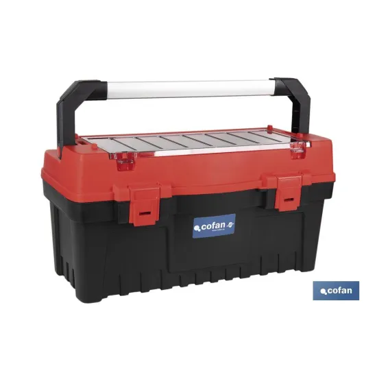 CAJA DE HERRAMIENTAS CON ORGANIZADOR Y REFUERZOS ABS 595 X 288 X 308 MM (PACK: 1 UDS) - Almacén de Ferretería Acor