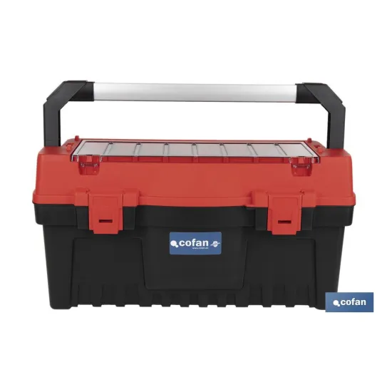 CAJA DE HERRAMIENTAS CON ORGANIZADOR Y REFUERZOS ABS 595 X 288 X 308 MM (PACK: 1 UDS) - Almacén de Ferretería Acor