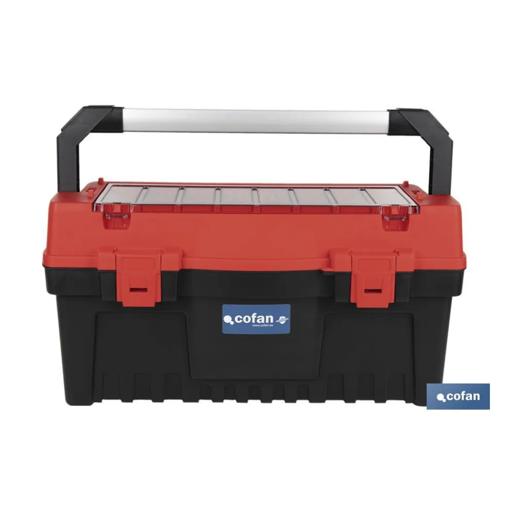 CAJA DE HERRAMIENTAS CON ORGANIZADOR Y REFUERZOS ABS 595 X 288 X 308 MM (PACK: 1 UDS) - Almacén de Ferretería Acor