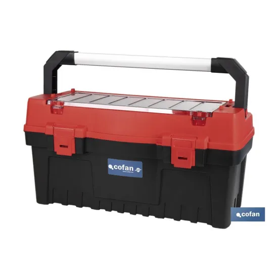 CAJA DE HERRAMIENTAS CON ORGANIZADOR Y REFUERZOS ABS 595 X 288 X 308 MM (PACK: 1 UDS) - Almacén de Ferretería Acor