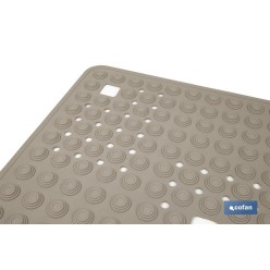 ALFOMBRA PLUS  ANTIDESLIZANTE CON VENTOSAS BAÑERA/ DUCHA BEIS PIEDRA 60 X 60 cm