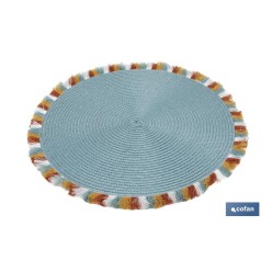 BAJOPLATO REDONDO DE COLOR AZUL MEDIDA 38 CM