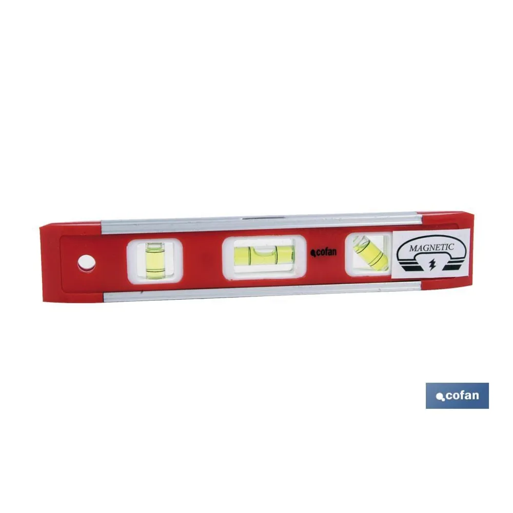 NIVEL MAGNETICO ALUM. MODELO TORPEDO 250mm (PACK: 1 UDS) - Almacén de Ferretería Acor