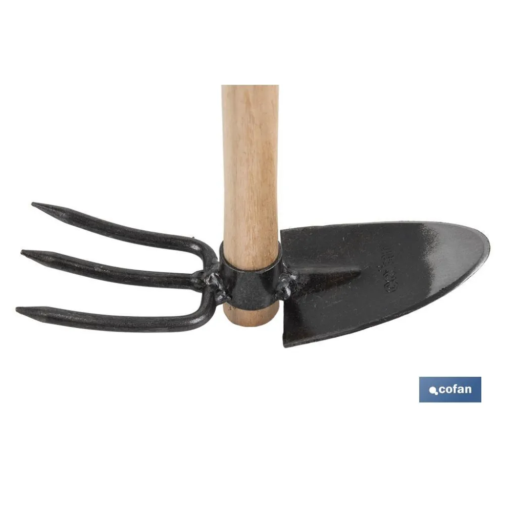 ZACHO CURVO 3 PUNTAS Y MANGO DE MADERA 210 X 80 MM 200 G (PACK: 1 UDS) - Almacén de Ferretería Acor