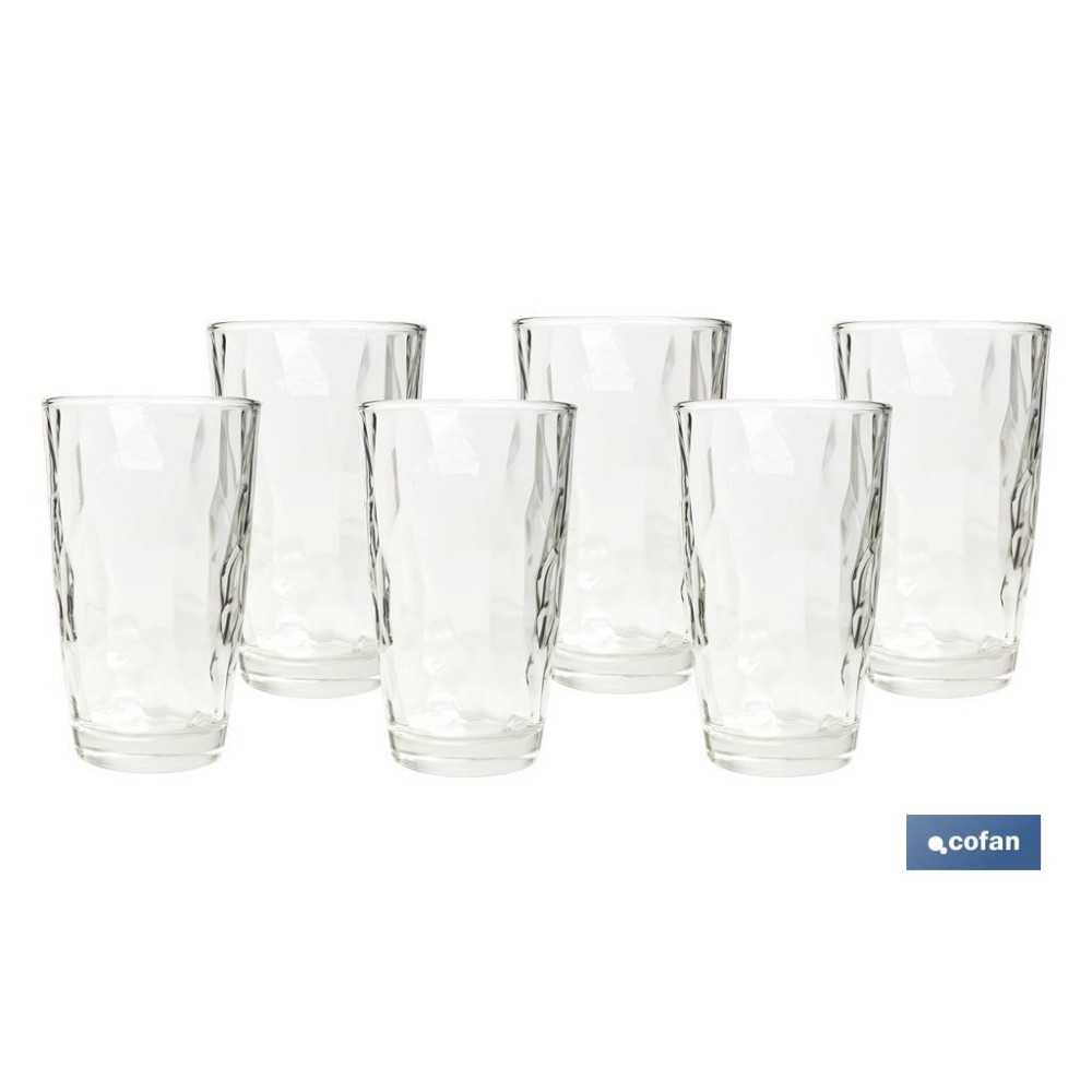 PACK 6 VASOS ALTO VIDRIO 47 CL MODELO JADE