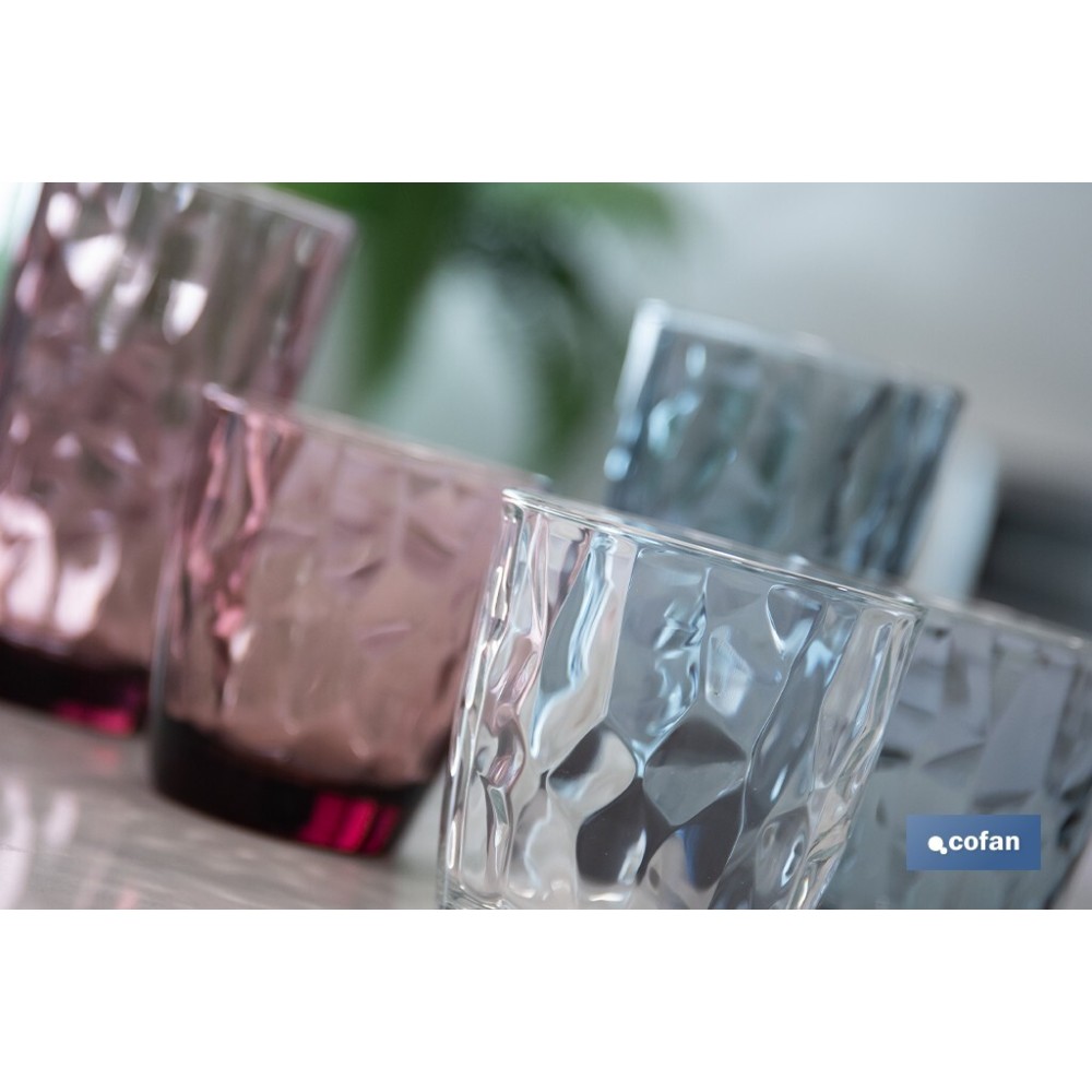 PACK 6 VASOS ALTO VIDRIO 47 CL COLOR AZUL MODELO JADE