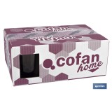 PACK 6 VASOS DE AGUA VIDRIO 30,5 CL COLOR PURPURA MODELO JADE