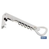 SACACORCHOS DE ACERO INOXIDABLE CON ABRIDOR 14 CM