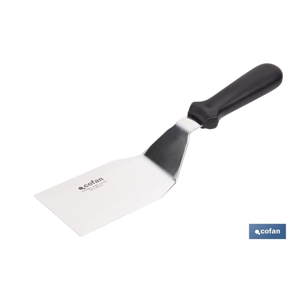 ESPÁTULA ACODADA INOXIDABLE PARA BARBACOA 27,5 X 7,5 CM