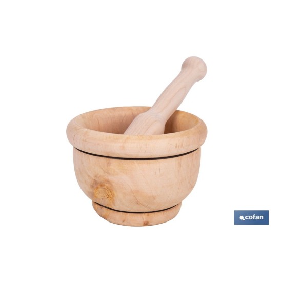 MORTERO DE MADERA CON MAZA Ø14 CM