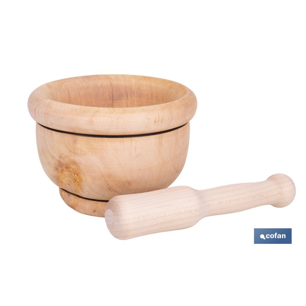 MORTERO DE MADERA CON MAZA Ø14 CM