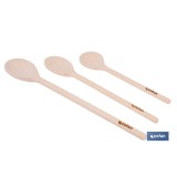 SET DE 3 CUCHARAS REDONDAS DE MADERA 20 CM, 25 CM, 30 CM